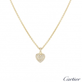 Cartier Yellow Gold Diamond Set Heart Pendant